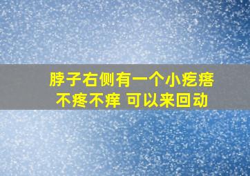 脖子右侧有一个小疙瘩不疼不痒 可以来回动